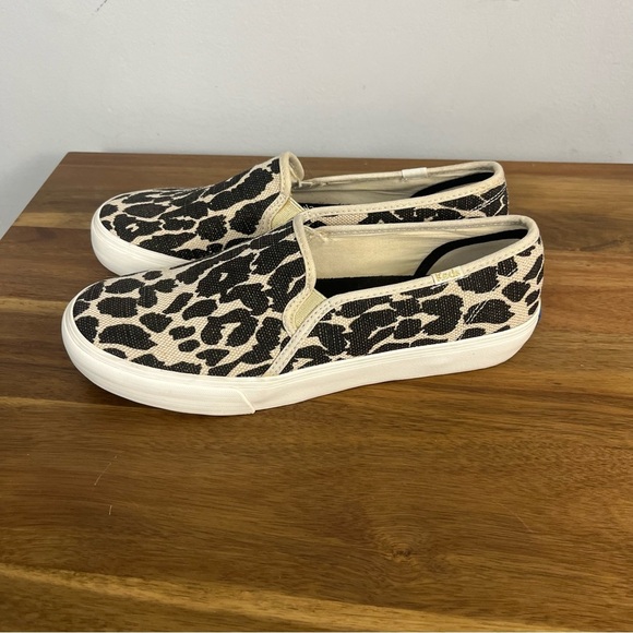 Keds Sneakers Double Decker Leopard Woven Slip On Women Sz 10 - Picture 4 of 9